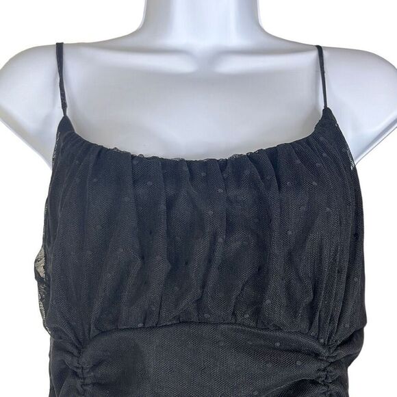 Live to Be Spoiled XXL Black Swiss Dot Lace Ruched Bodycon Dress NEW LBD Sexy - Picture 3 of 12